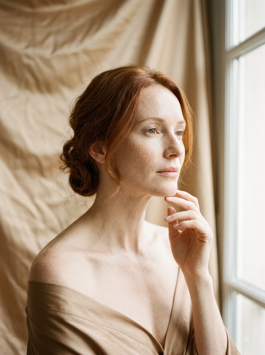 Portrait d'une femme à la peau claire et lumineuse